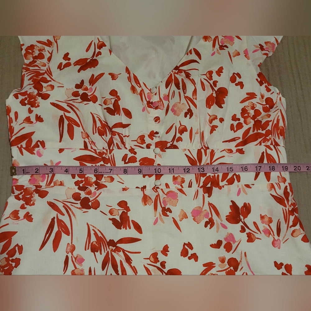 ​Banana Republic Floral Linen-Cotton Ruffle-Sleeve Dress - NWOT - 18 - Picture 13 of 14